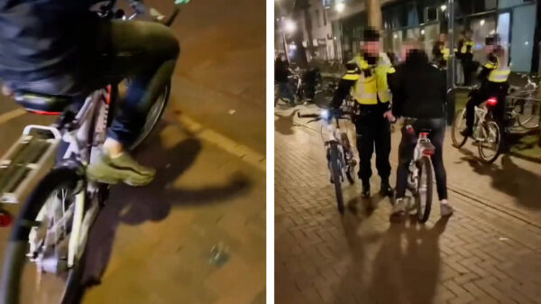 Slecht idee: een politiefiets jatten en recht in de armen van oom agent rijden