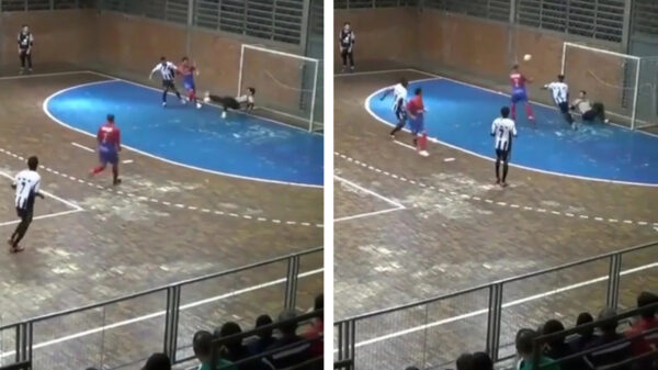 Deze keeper is de absolute man of the zaalvoetbalmatch