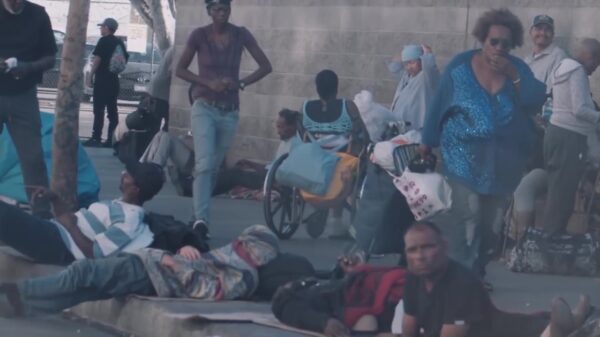 Het daklozengebied Skid Row in Downtown LA is om te huilen zo triest