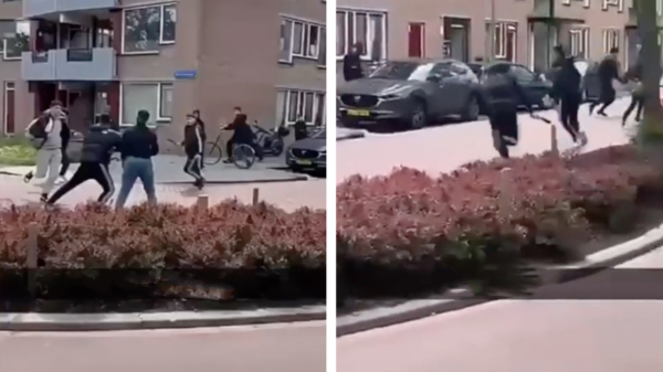Machete-zwaaiende pubers gaan elkaar te lijf in Rotterdam-Oost
