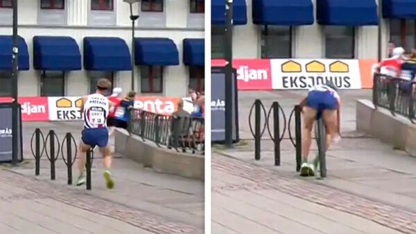 De Britse hardloper Nathan Lawson laat zien dat hij ballen van staal heeft