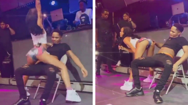 Zangeres Coi Leray trapt fan van podium nadat hij tijdens een lapdance haar billen vastpakt