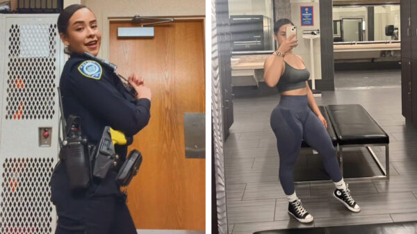 Zowel met of zonder uniform is deze politieagente geen straf om naar te kijken