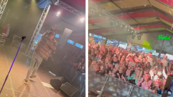 Mart Hoogkamer wil niet zwemmen in bier en breekt show in Beckum na enkele seconden al af