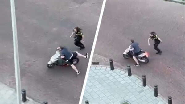 Nederlandse agente heeft de grootste moeite met aanhouding van scooterbinkie