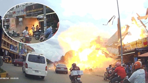 Bizarre explosie in een Colombiaans tankstation tijdens het overpompen van benzine