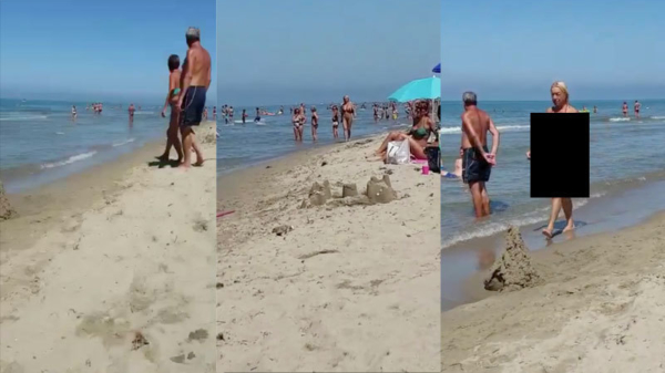 Ook Russische babushka's trekken zich niets aan van anderen op het strand