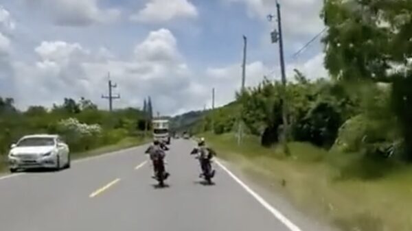 Wel eens twee adrenalinejunkies gezien die als 'Superman' over een drukke weg janken?