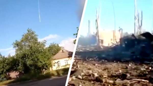 Intense beelden van Russische troepen die een Oekraïense aanval op een munitiedepot filmen