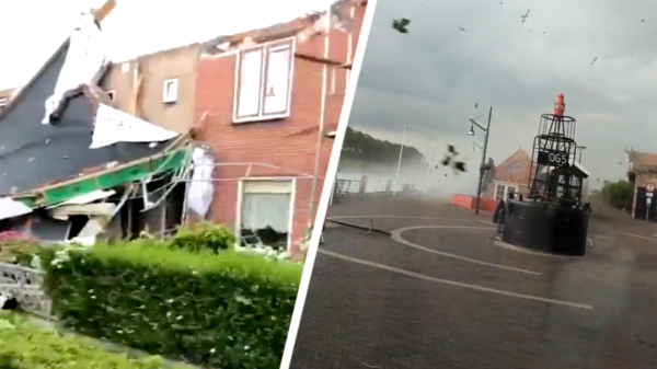 Wow. Meerdere gewonden en veel schade door enorme windhoos boven Zierikzee