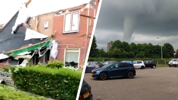 Wow. Meerdere gewonden en veel schade door enorme windhoos boven Zierikzee