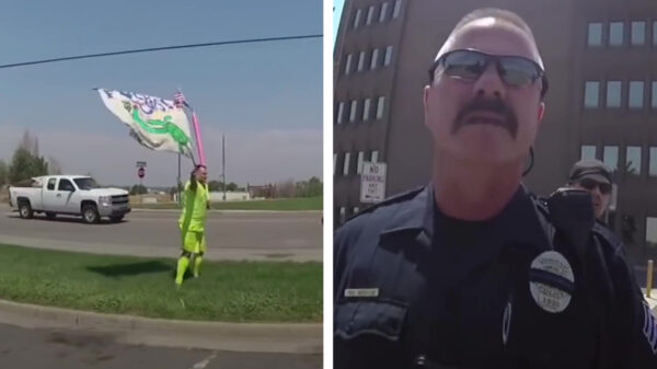 Commandant uit de oude doos stopt agressieve agent die ongewapende demonstrant tasert