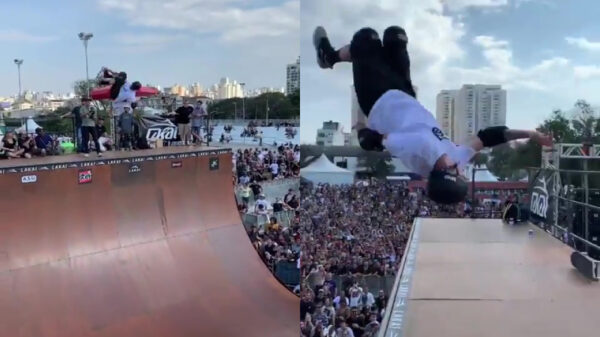 Skatelegende Tony Hawk laat zien dat 'ie het nog steeds kan