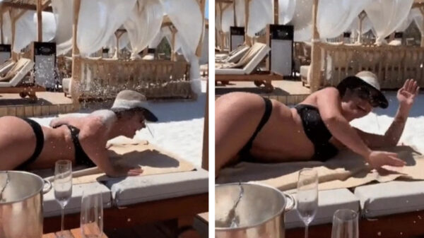 Miljuschka is vandaag jarig, tijd om haar met champagne onder te spuiten!