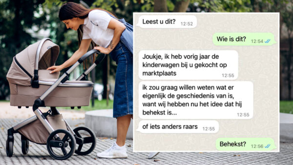 LOL! Marktplaatsgekkie wil d'r geld terug omdat gekochte kinderwagen behekst is