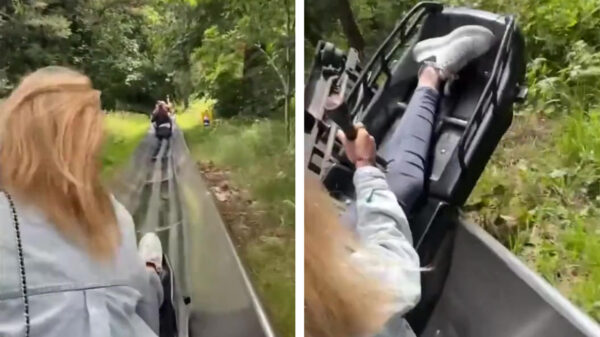 Wat er gebeurt als die muts voor je stil gaat staan op de rodelbaan in Duinrell