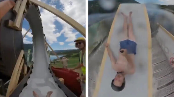 Even een ritje over de slip 'n slide 2.0 met looping