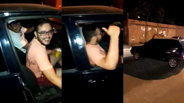 Idiote Brazilianen stappen kacheltjelam in de auto, maar komen niet ver
