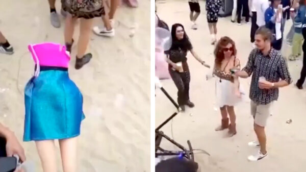 Maar wat is de nieuwe vriend van Katja Schuurman hier precies aan het doen?