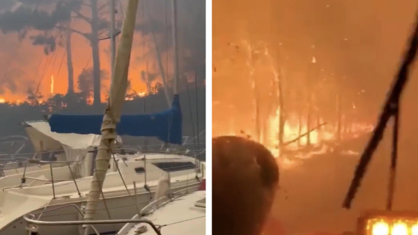 Het zuidwesten van Frankrijk staat in brand en dat levert bizarre apocalyptische beelden op