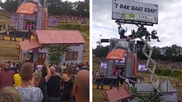 Bij deze wagen ging op de Zwarte Cross het dak er pas écht af