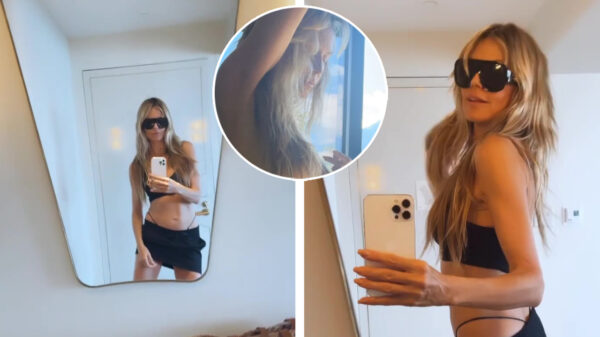 De 49-jarige Heidi Klum bewijst dat je door de hitte de helft van je kleding kunt vergeten