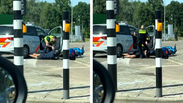 Nederlandse politieagent trapt getaserde en op de grond liggende verdachte vol in het gezicht