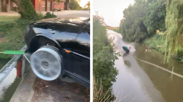 Met een auto en een zwemband kun je echt kogelhard op je muil gaan