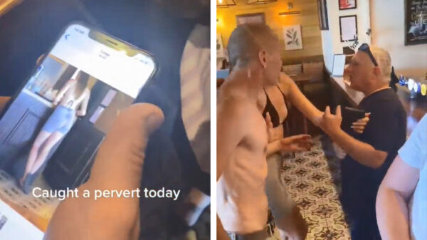 Ouwe snoepert krijgt ruzie met opgefokte tokkies als hij de billen van jongedame fotografeert