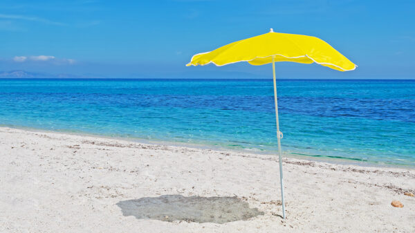 Zelfs de parasol liep weg door de hitte afgelopen week