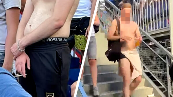 FC Groningen-broekje wordt niet gewaardeerd in De Kuip; man in boxershort naar huis