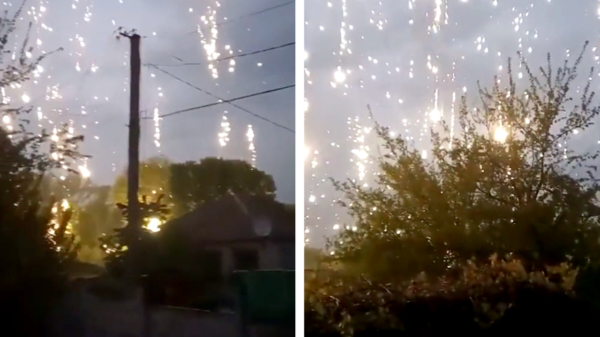 'Oekraïeners filmen hoe het Russische leger brandbommen over ze uitstrooit'