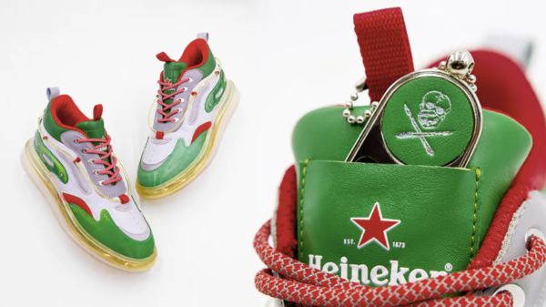 Heineken dropt hun 'Heinekicks' sneakers waarmee je letterlijk op bier loopt