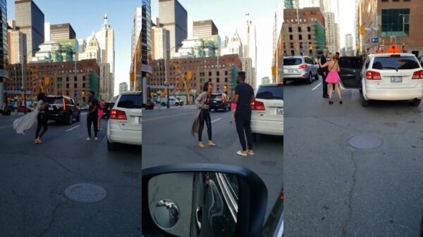 Dronken trut krijgt ruzie met Uberchauffeur en wil potje knokken