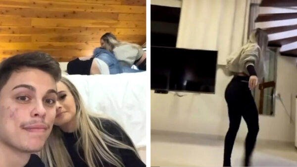 Vrouw komt er achter dat met mannen stoeien toch net ff anders gaat