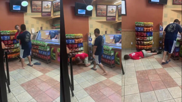 De Subway blijkt een prima plek voor een keiharde knock-out