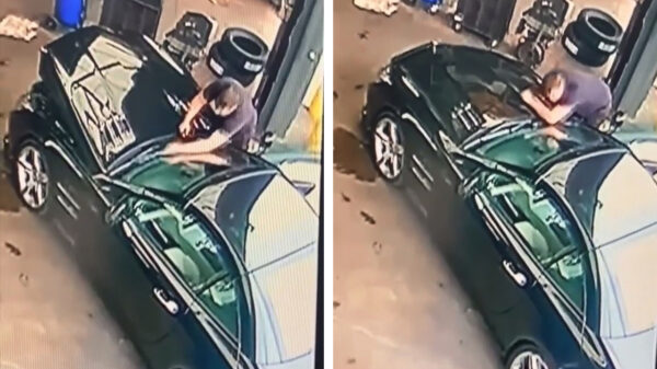 Auw, pijnlijk. Deze automonteur heeft zijn zaakje(s) duidelijk niet op orde