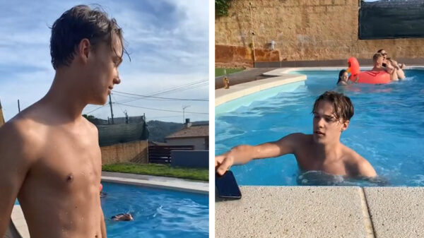 K*tzooi: complete inboedel vergeten terwijl 'ie het zwembad in springt