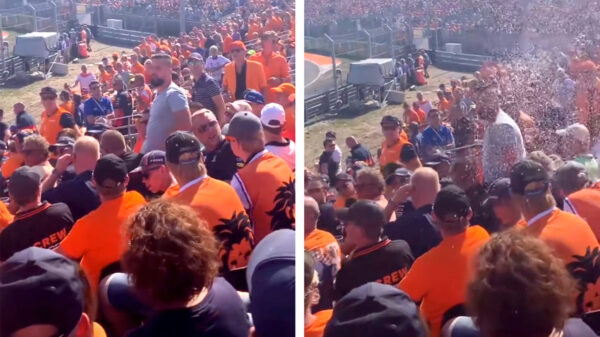 Hufter die rookbom op het circuit van Zandvoort gooide wordt op een bierdouche getrakteerd