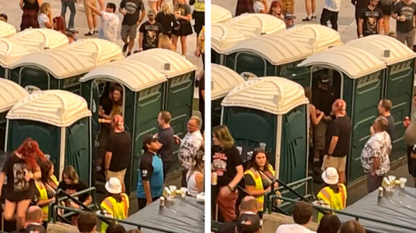 Eeuwige roem voor stelletje dat op Def Leppard-concert samen van de wc komt