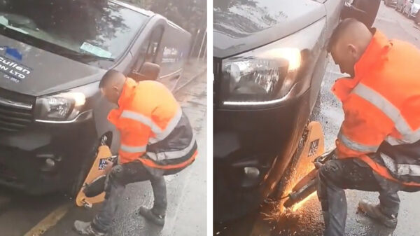 Een wielklem verwijder je probleemloos met een slijptol, toch aannemert?