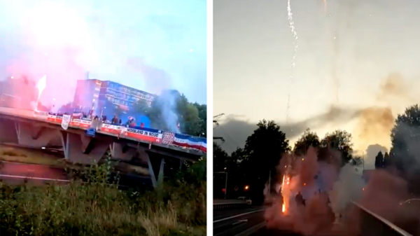 Complete vuurwerkshow op viaduct in Eindhoven afgestoken om boeren te steunen