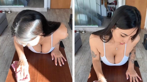 Het blijft fascinerend om mijn schoonmaakster aan het werk te zien