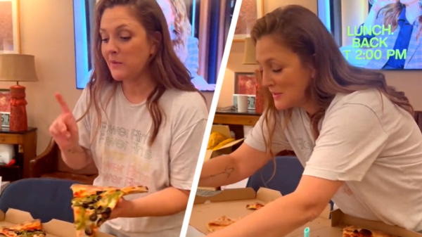 Mensen in shock door bizarre manier waarop Drew Barrymore haar pizza eet