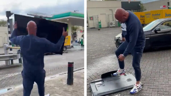 Beroepsmafkees Alex Soze besluit de tv van de ex van zijn vriendin compleet te slopen