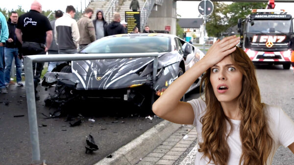 Overmoedige prutser crasht zijn Lamborghini Huracán na z'n supersnelle rondjes op de Nürburgring