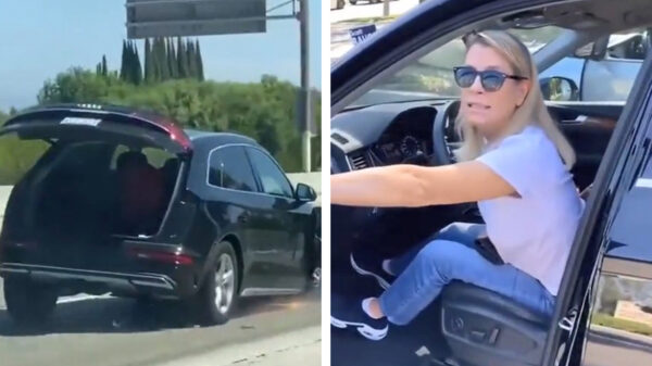 Uhhh mevrouw, u weet dat u op drie wielen rondrijdt?!