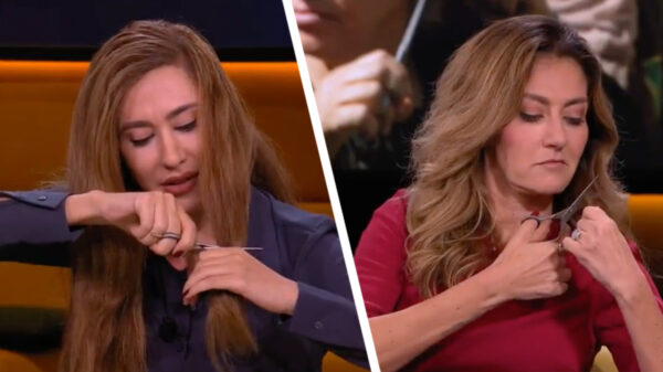 Minister van Justitie Dilan Yesilgöz knipt in Op1 stuk van haar uit solidariteit voor vrouwen Iran