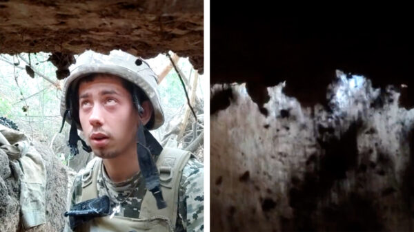 Zo ziet het eruit als je in een loopgraaf bijna een raket kopt