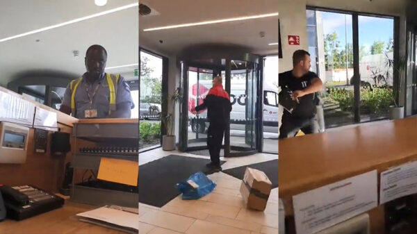 Trollende receptionist houdt ervan om bezorgers het leven zuur te maken